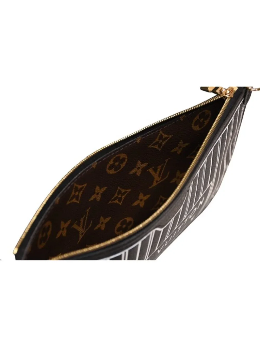 Louis Vuitton Neverfull Inside Out MM Reversible Tote Bag Black Brown Calfskin